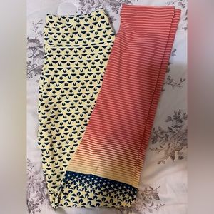 Yellow, reddish and blue